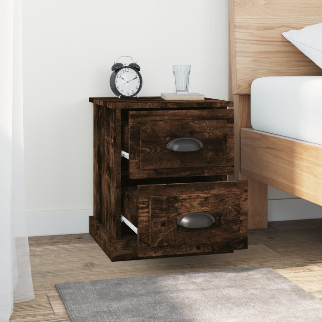 Comodino Rovere Fumo 39x39x47,5 cm in Legno Multistrato - homemem39