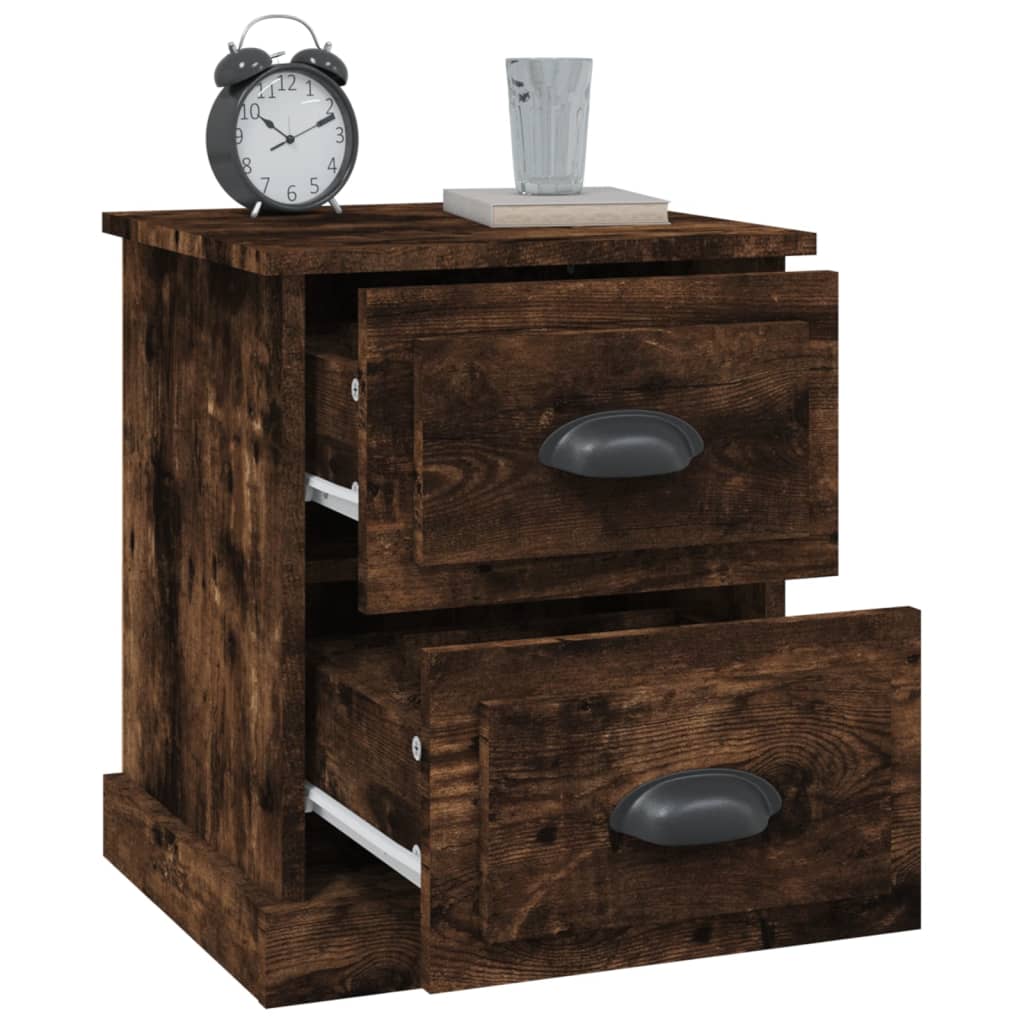 Comodino Rovere Fumo 39x39x47,5 cm in Legno Multistrato - homemem39