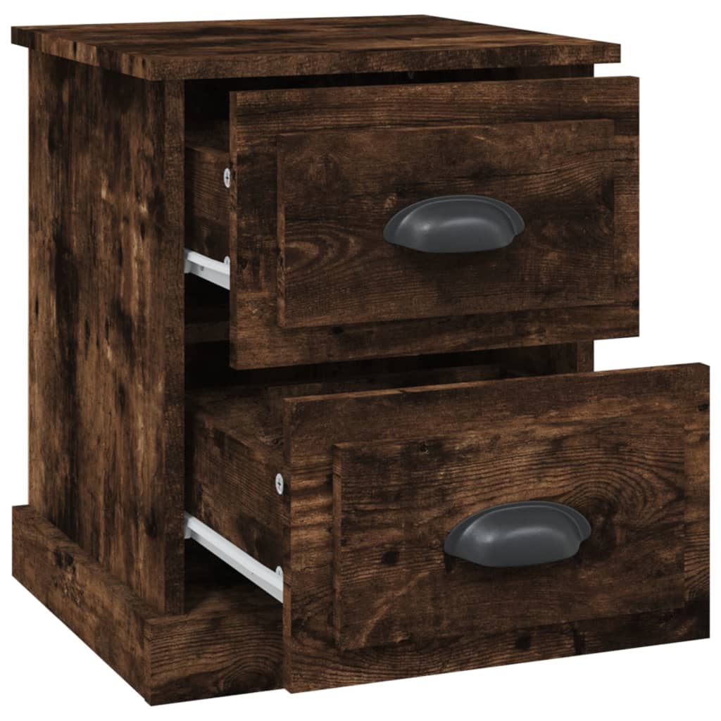 Comodino Rovere Fumo 39x39x47,5 cm in Legno Multistrato - homemem39