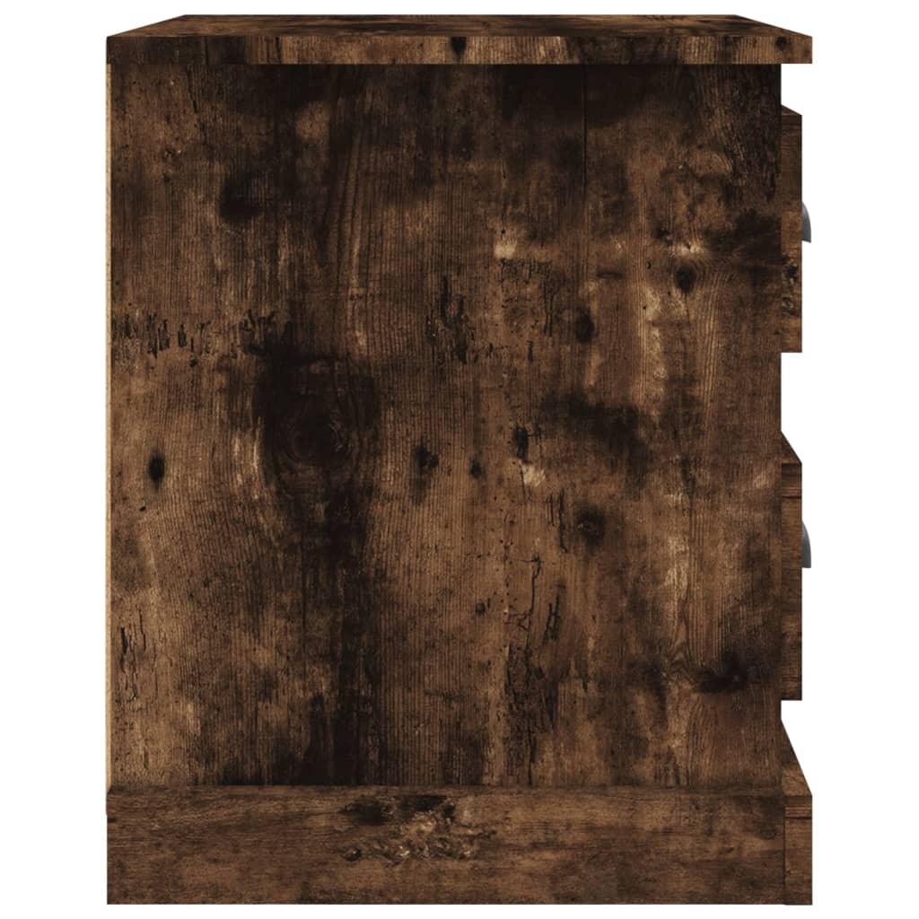 Comodino Rovere Fumo 39x39x47,5 cm in Legno Multistrato - homemem39