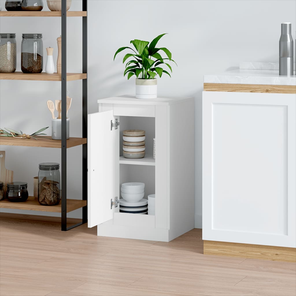 Credenza Bianca 37,5x35,5x67,5 cm in Legno Multistrato - homemem39