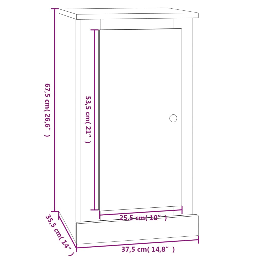 Credenza Bianca 37,5x35,5x67,5 cm in Legno Multistrato - homemem39