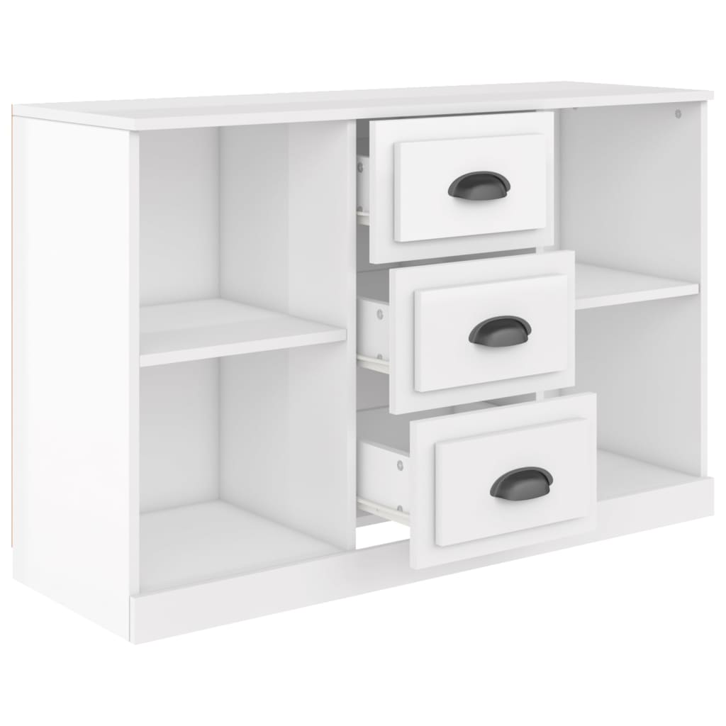 Credenza Bianco Lucido 104,5x35,5x67,5 cm in Legno Multistrato - homemem39