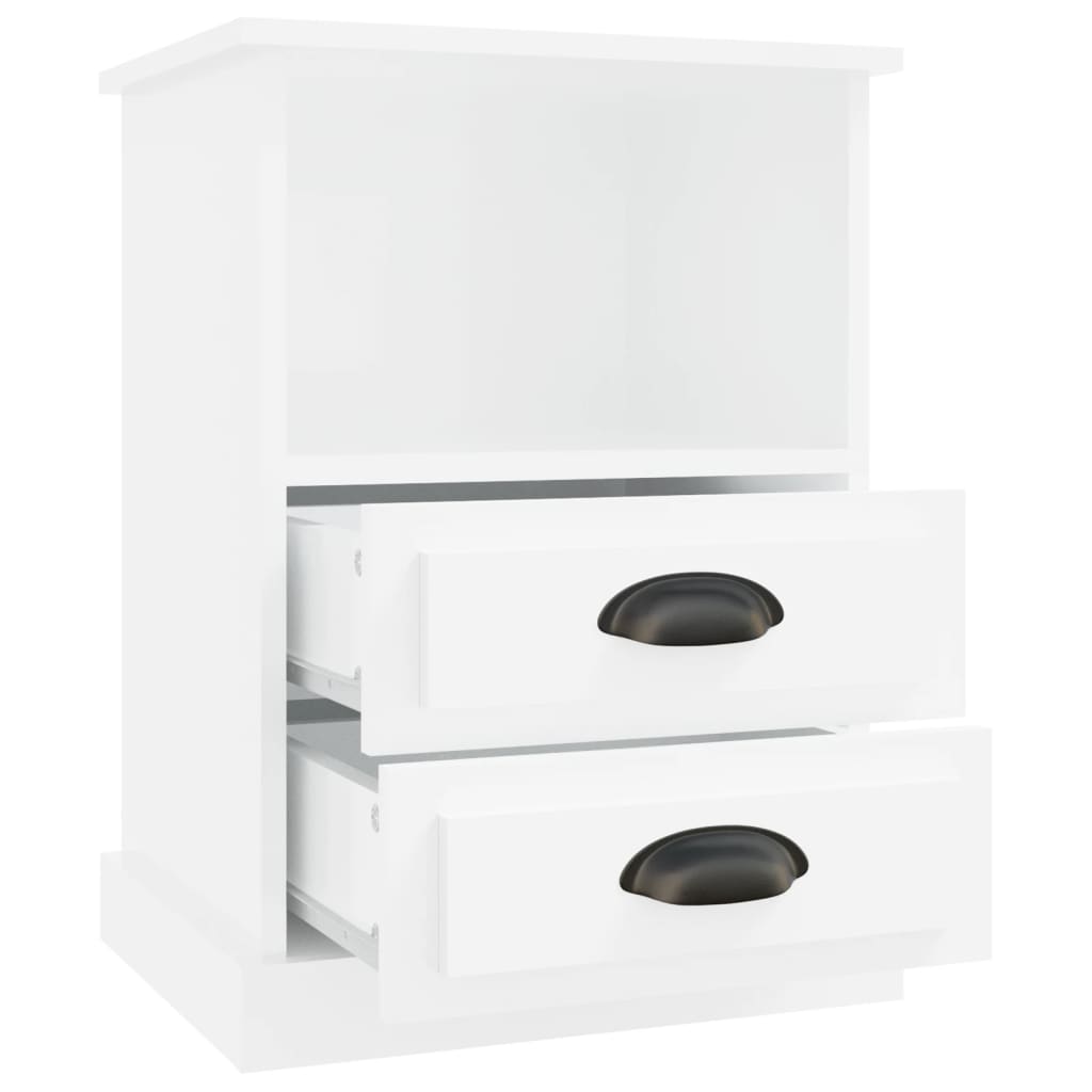 Comodini 2 pz Bianco Lucido 43x36x60 cm - homemem39