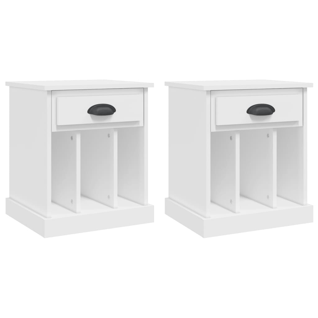 Comodini 2 pz Bianchi 43x36x50 cm - homemem39