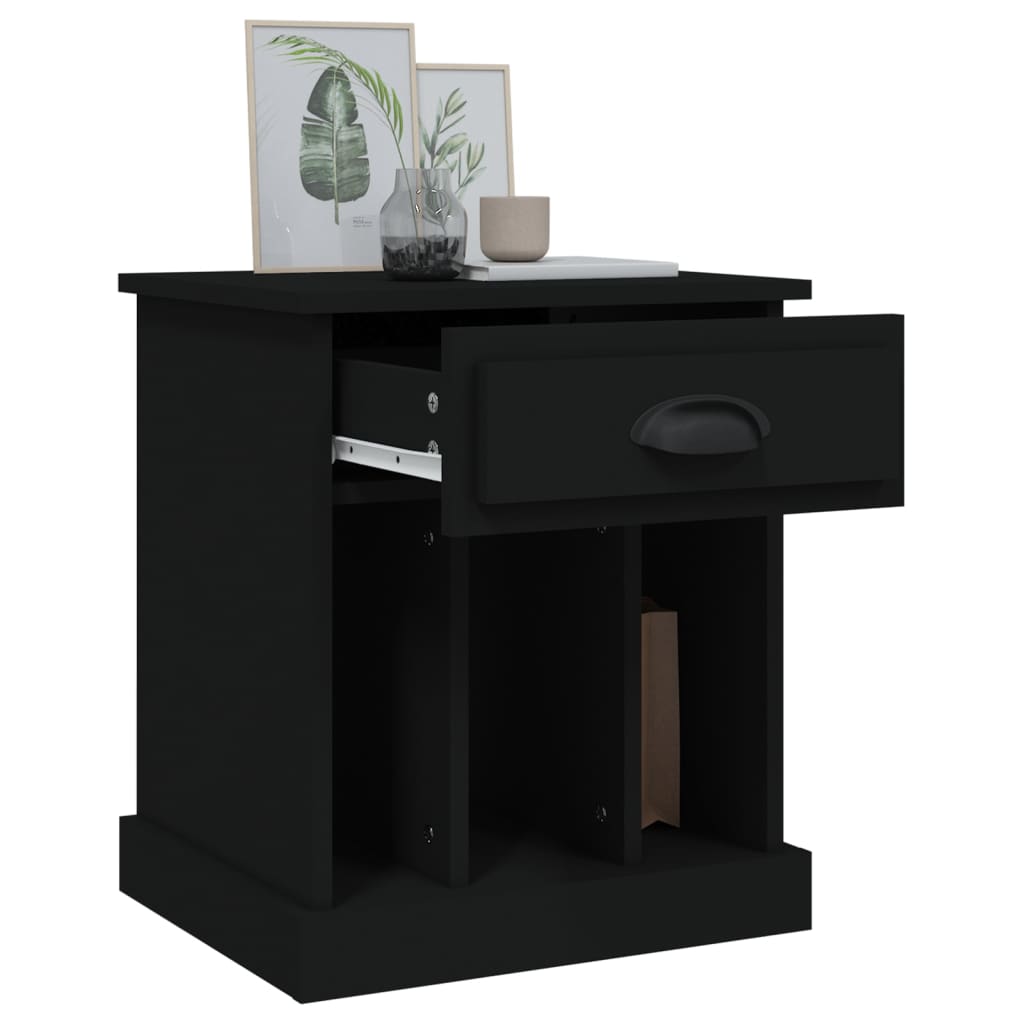 Comodino Nero 43x36x50 cm - homemem39