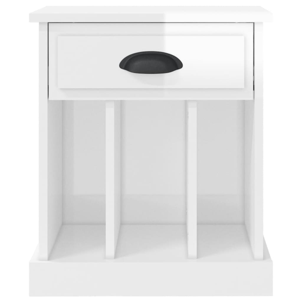 Comodino Bianco Lucido 43x36x50 cm - homemem39