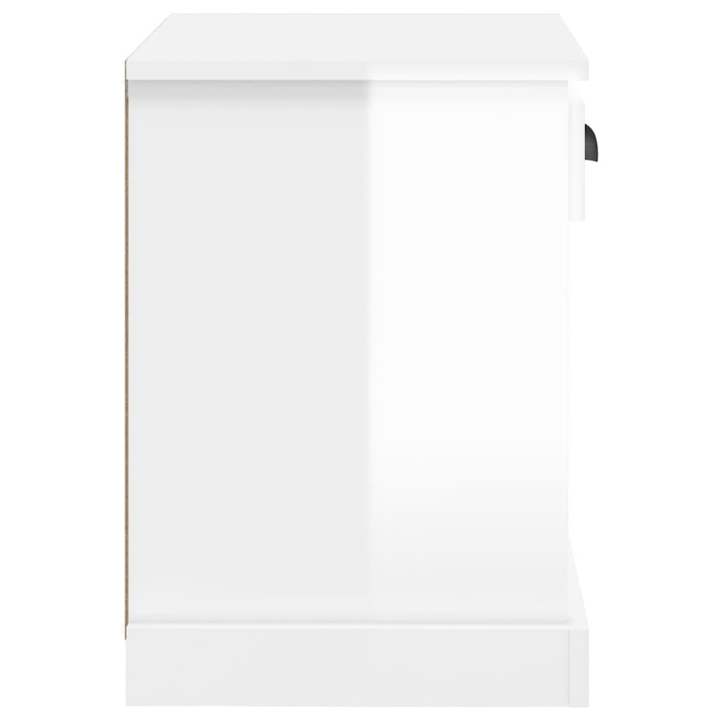 Comodino Bianco Lucido 43x36x50 cm - homemem39