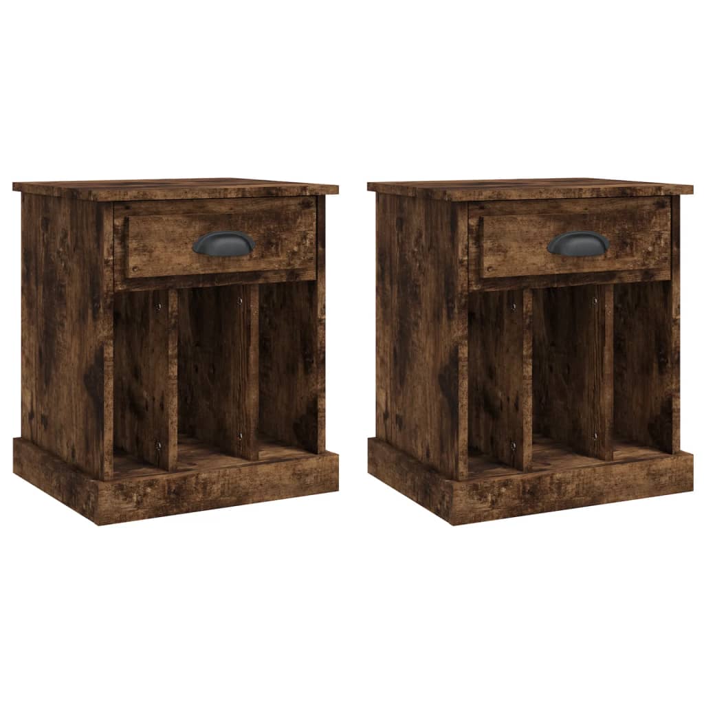Comodini 2pz Rovere Fumo 43x36x50 cm - homemem39