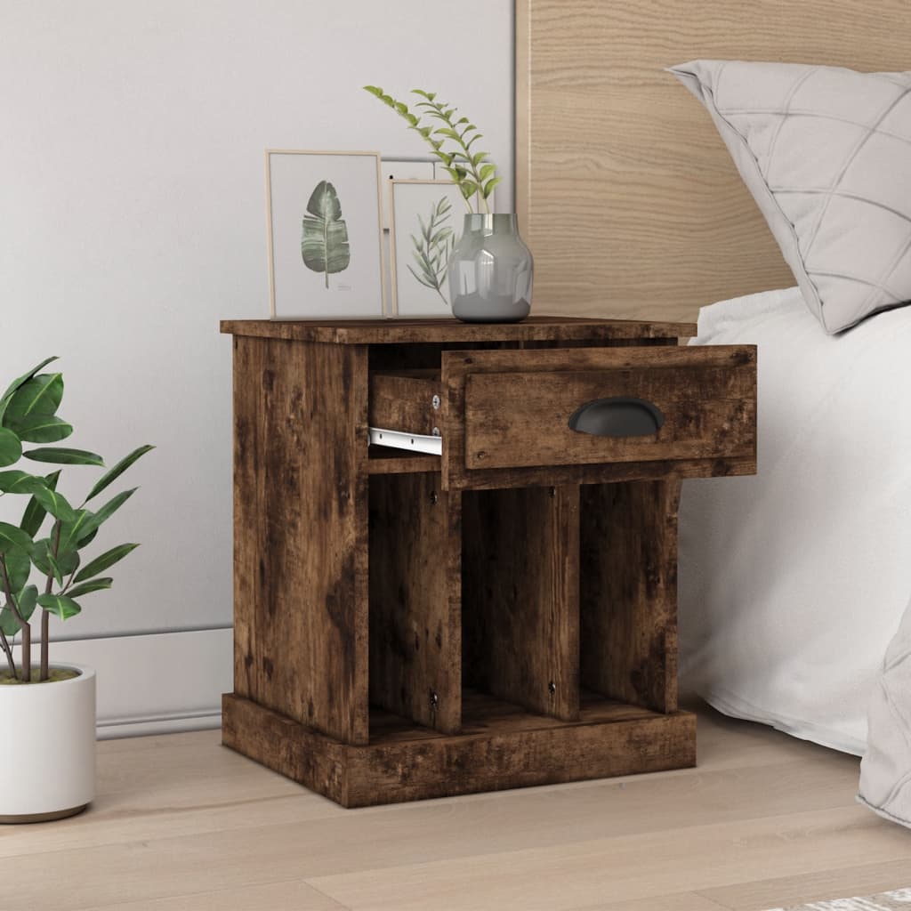Comodini 2pz Rovere Fumo 43x36x50 cm - homemem39