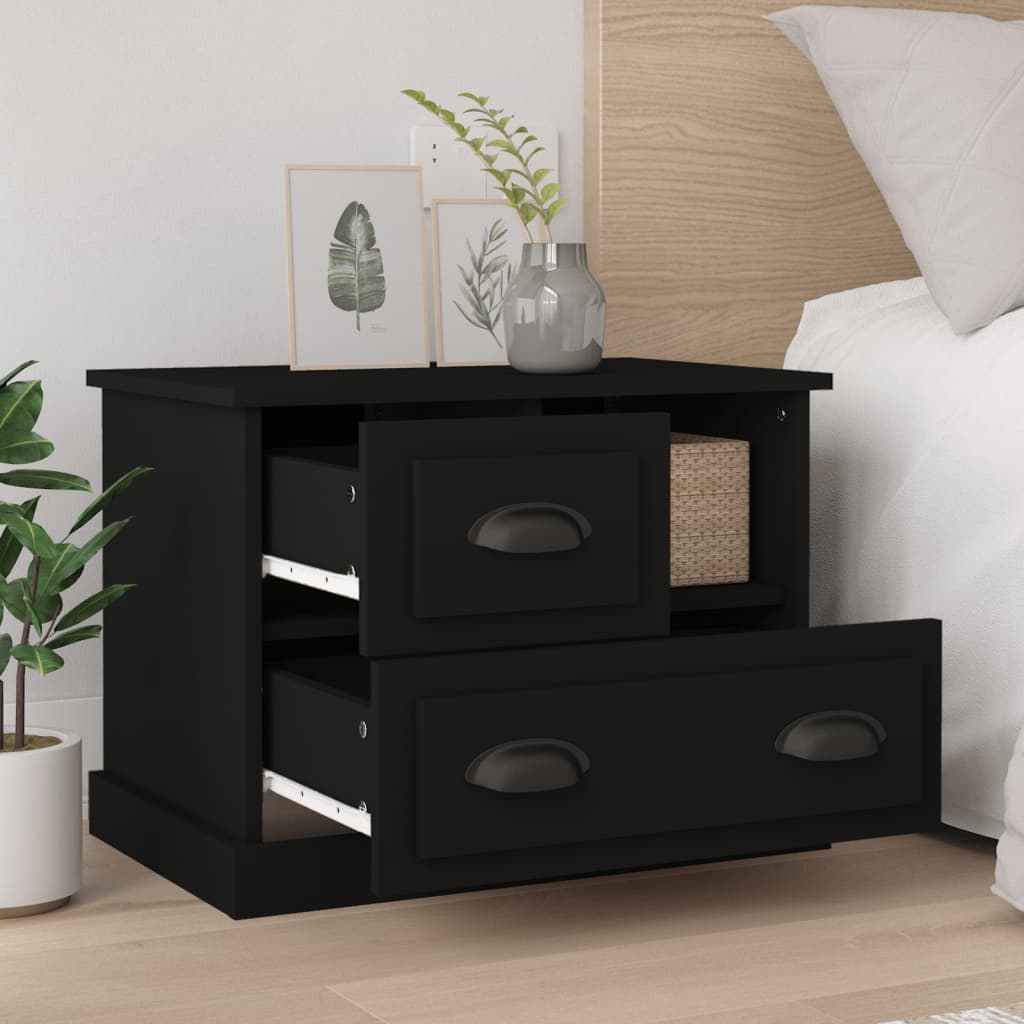 Comodino Nero 60x39x45 cm - homemem39
