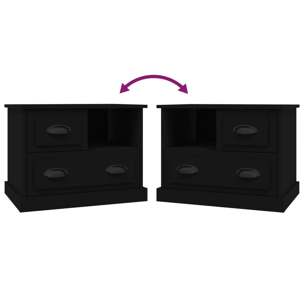 Comodino Nero 60x39x45 cm - homemem39