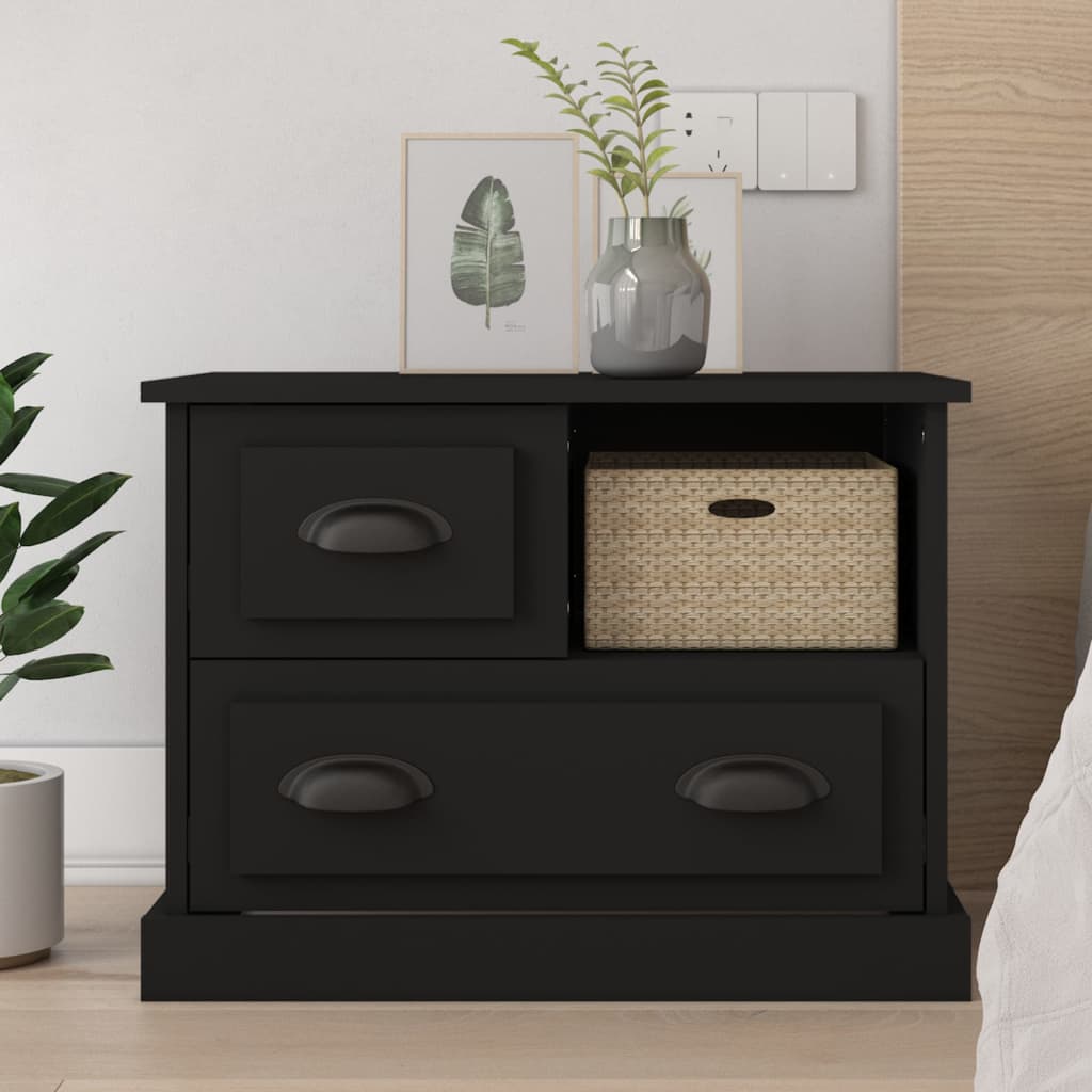 Comodino Nero 60x39x45 cm - homemem39