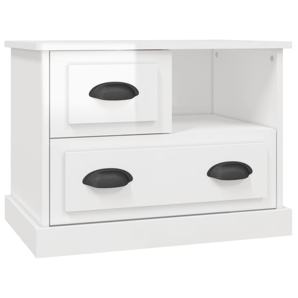 Comodino Bianco Lucido 60x39x45 cm - homemem39
