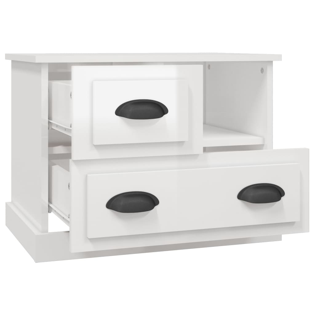 Comodino Bianco Lucido 60x39x45 cm - homemem39