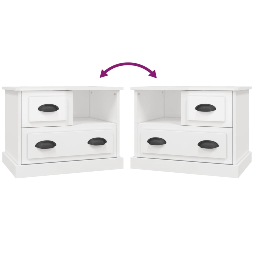 Comodino Bianco Lucido 60x39x45 cm - homemem39