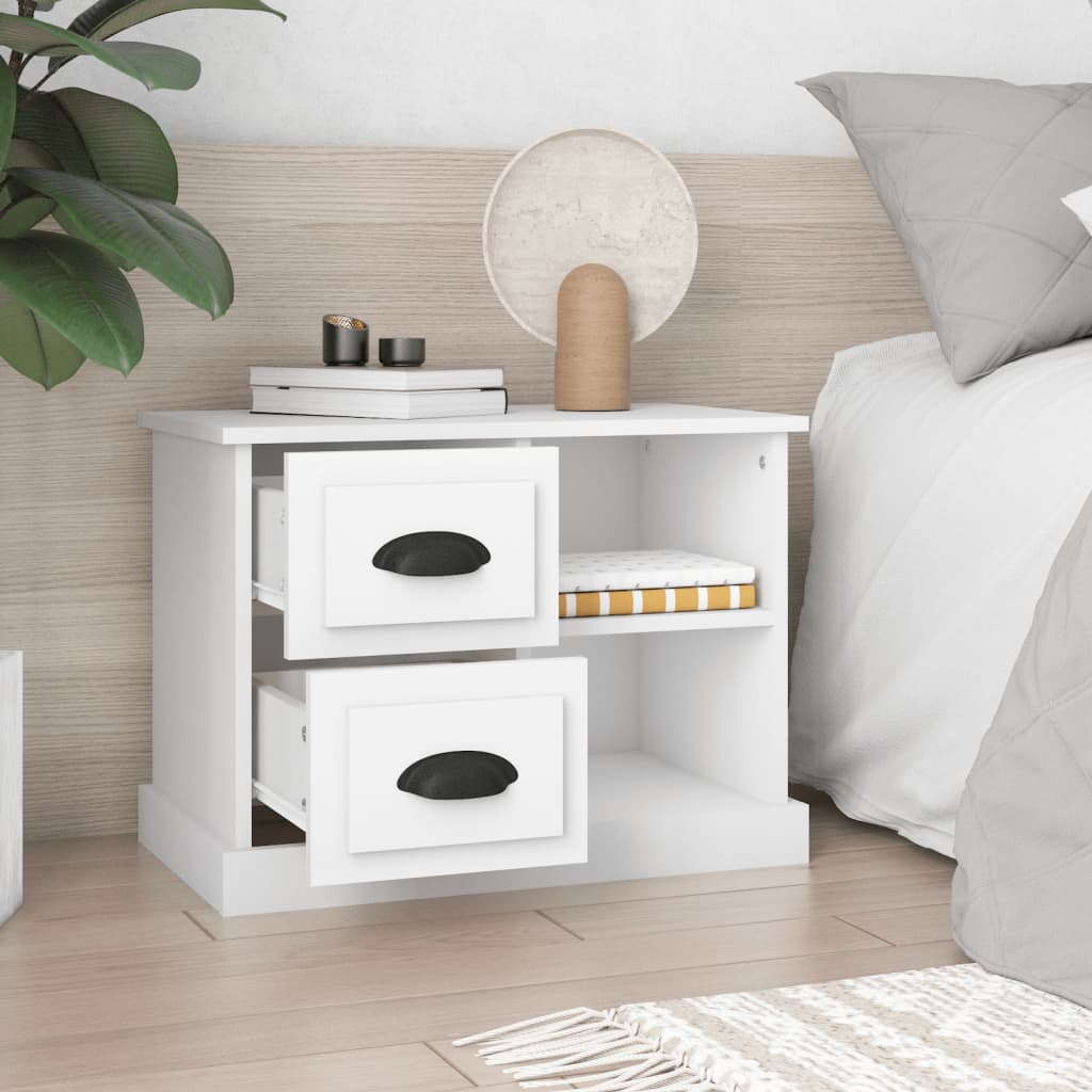 Comodino Bianco 60x35,5x45 cm - homemem39