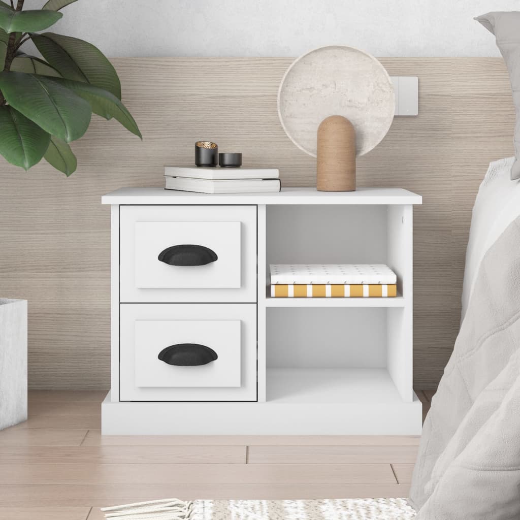 Comodino Bianco 60x35,5x45 cm - homemem39