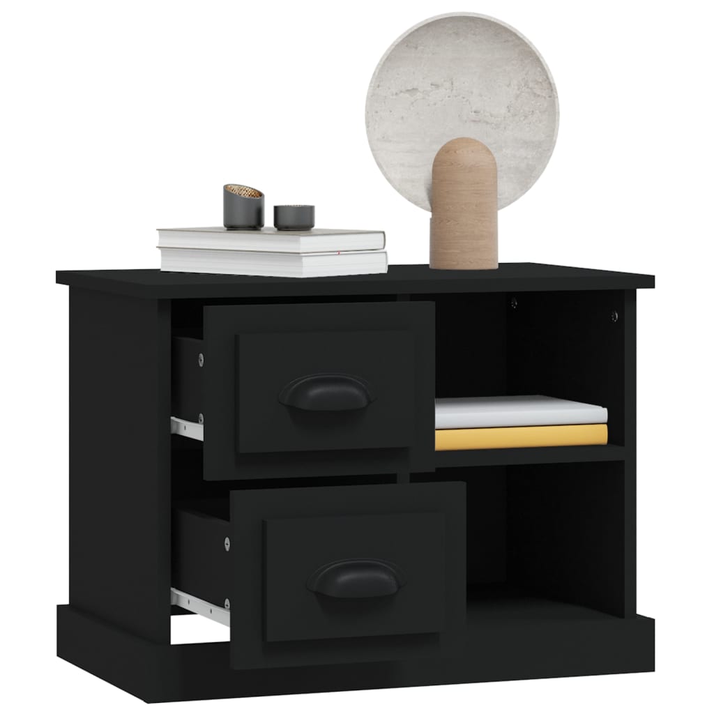 Comodino Nero 60x35,5x45 cm - homemem39