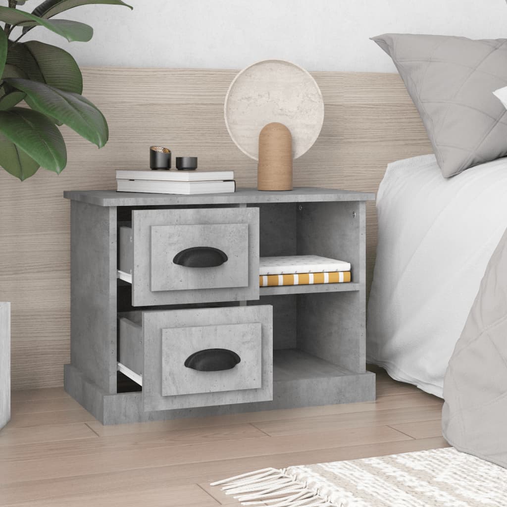 Comodino Grigio Cemento 60x35,5x45 cm - homemem39
