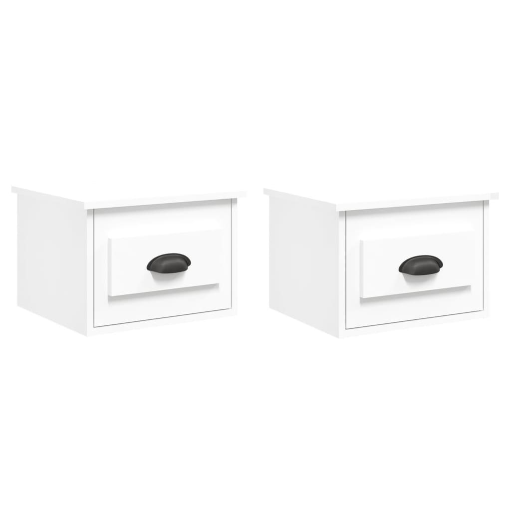 Comodini a Parete 2 pz Bianchi 41,5x36x28 cm - homemem39