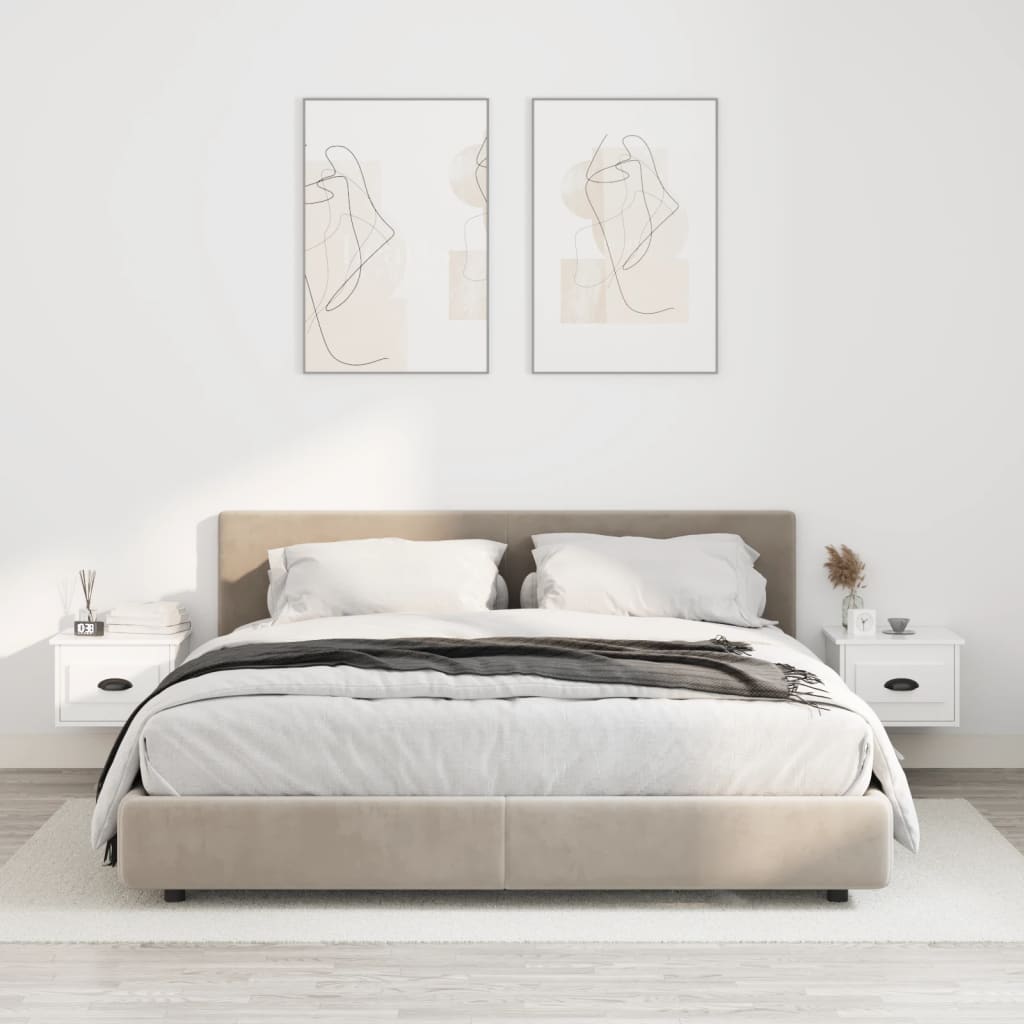 Comodini a Parete 2 pz Bianchi 41,5x36x28 cm - homemem39