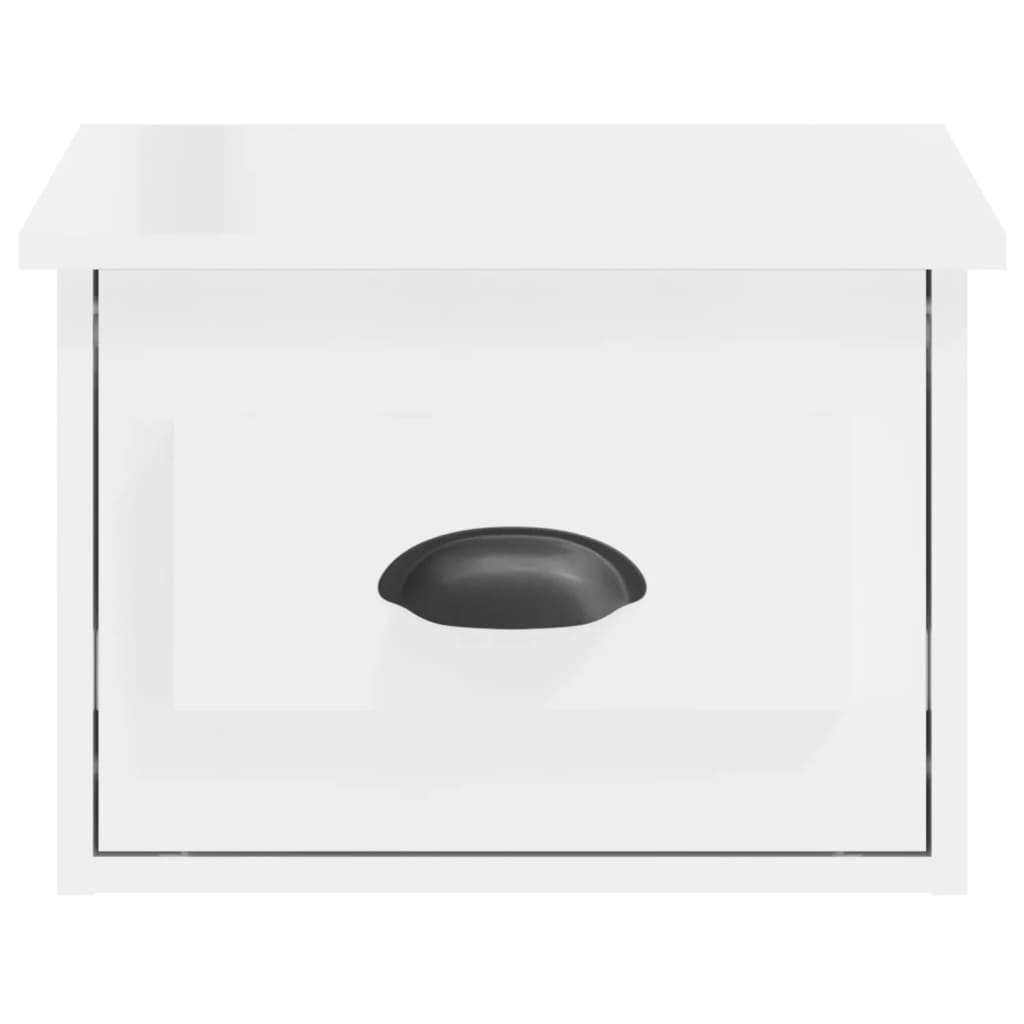 Comodini a Parete 2 pz Bianco Lucido 41,5x36x28 cm - homemem39