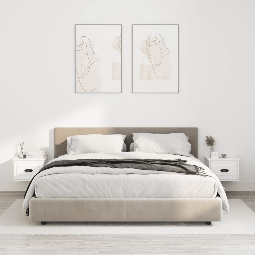 Comodini a Parete 2 pz Bianco Lucido 41,5x36x28 cm - homemem39