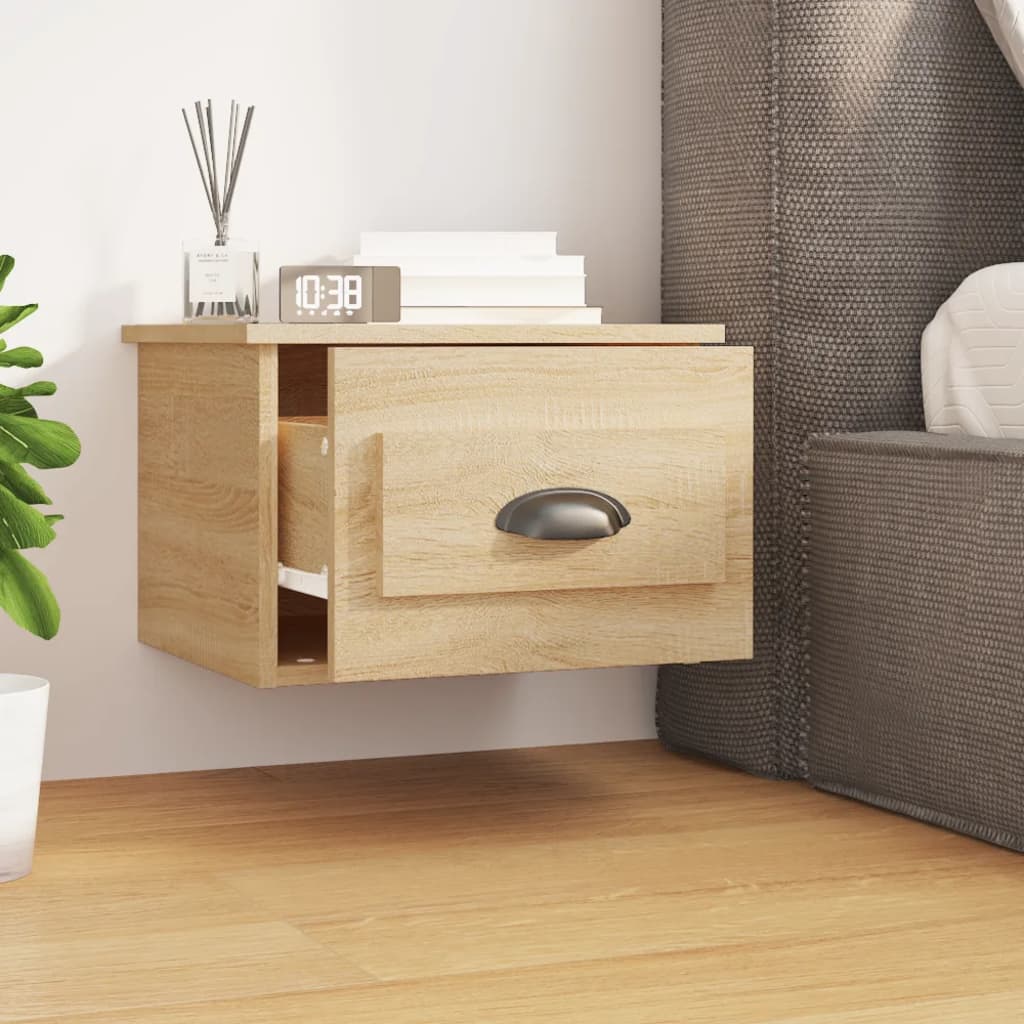 Comodini a Parete 2 pz Rovere Sonoma 41,5x36x28 cm - homemem39