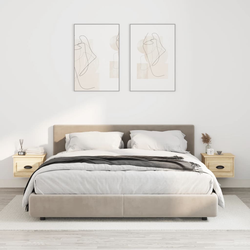 Comodini a Parete 2 pz Rovere Sonoma 41,5x36x28 cm - homemem39