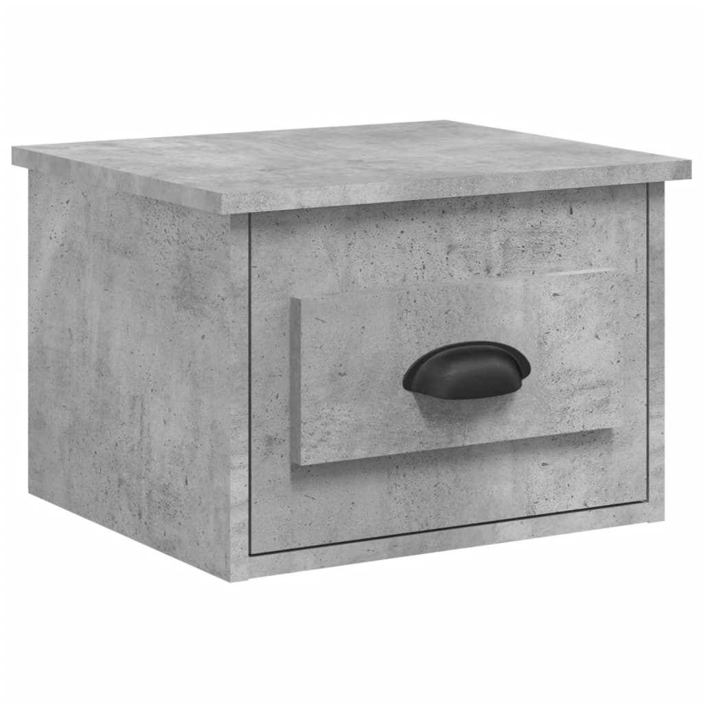 Comodino a Parete Grigio Cemento 41,5x36x28 cm - homemem39