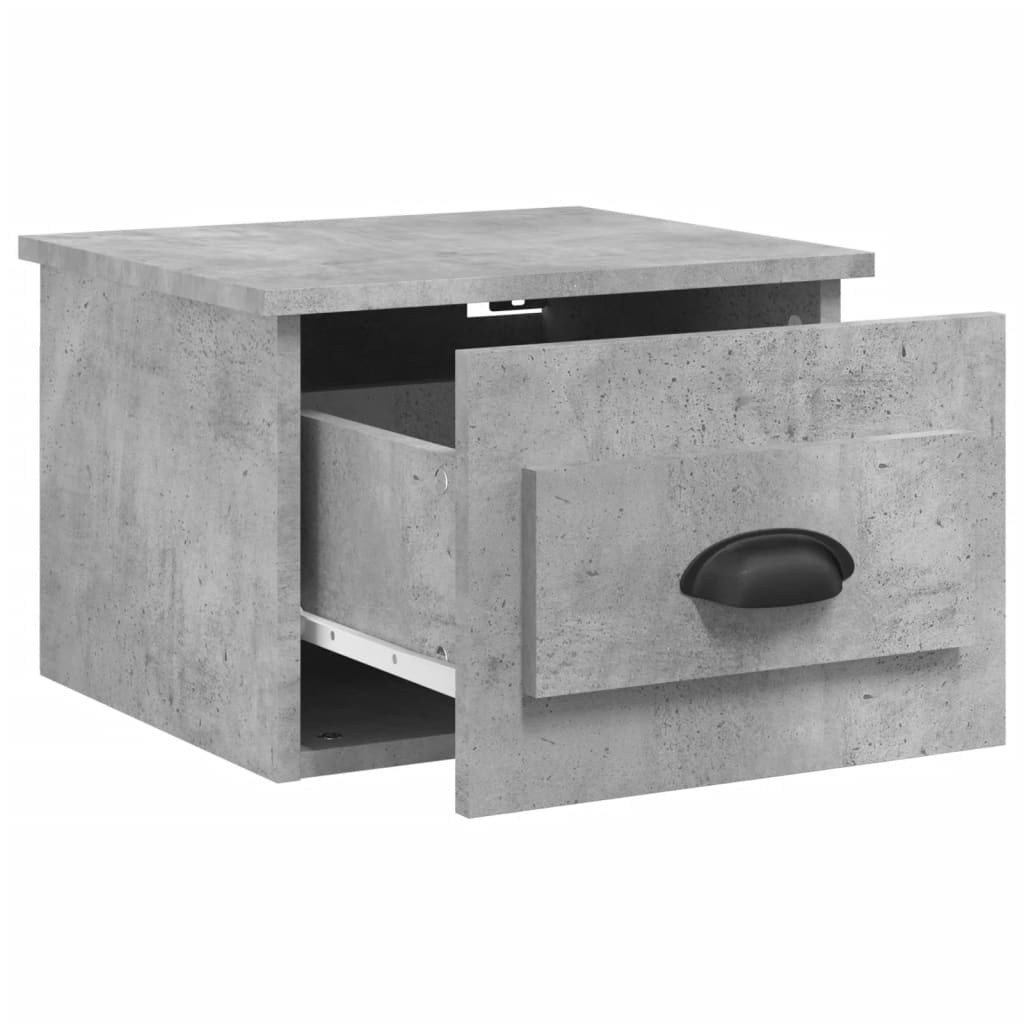 Comodino a Parete Grigio Cemento 41,5x36x28 cm - homemem39