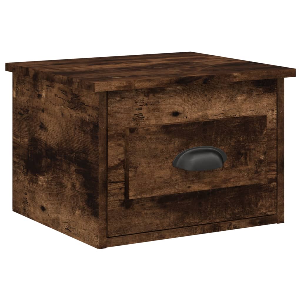 Comodini a Parete 2 pz Rovere Fumo 41,5x36x28 cm - homemem39