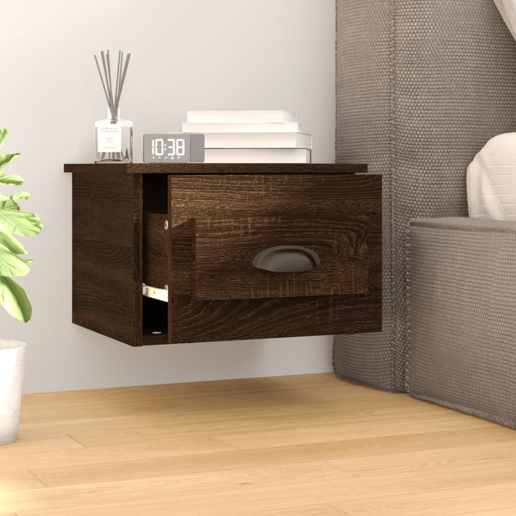 Comodino a Parete Rovere Marrone 41,5x36x28 cm - homemem39