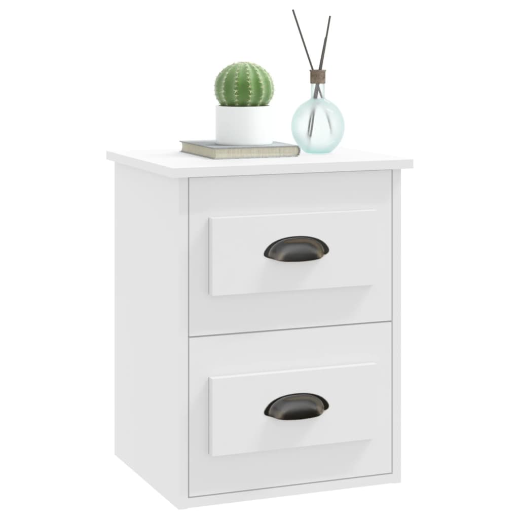 Comodini a Parete 2 pz Bianchi 41,5x36x53 cm - homemem39