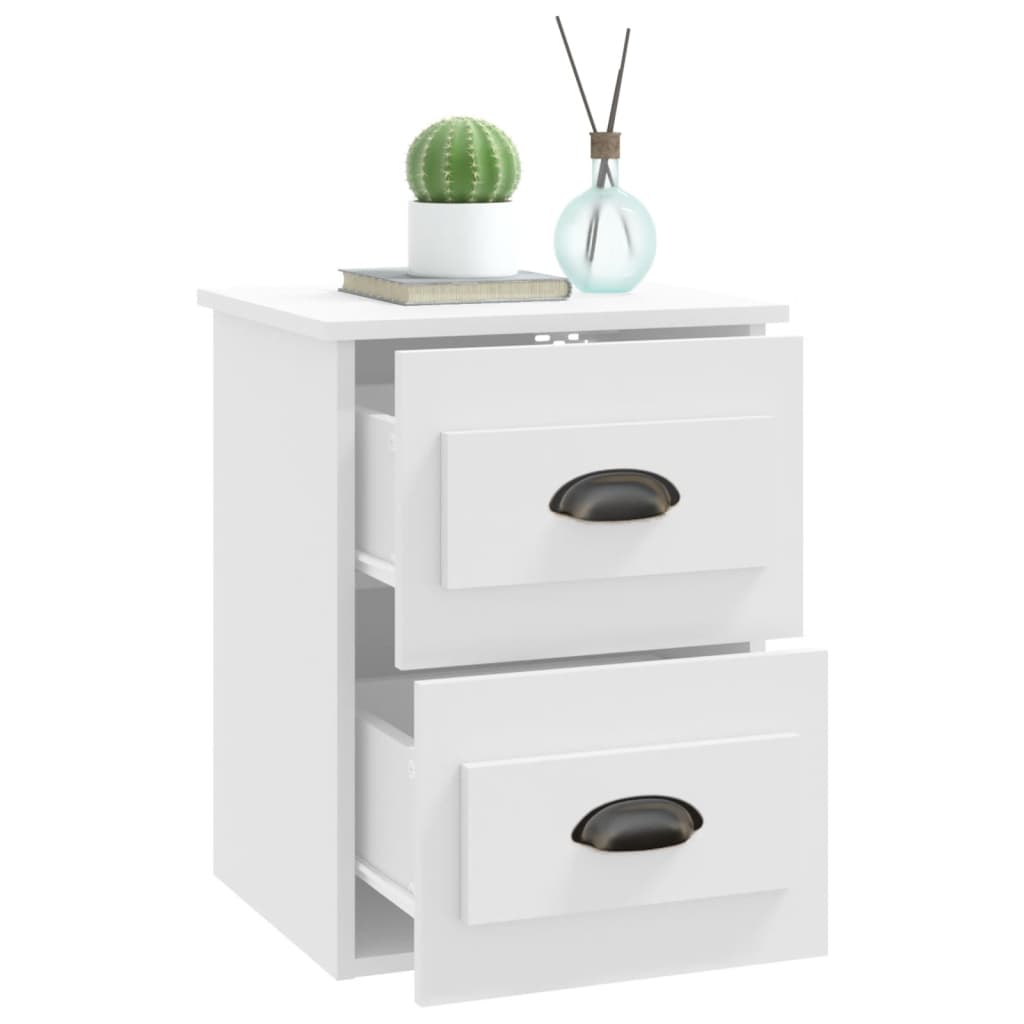 Comodini a Parete 2 pz Bianchi 41,5x36x53 cm - homemem39