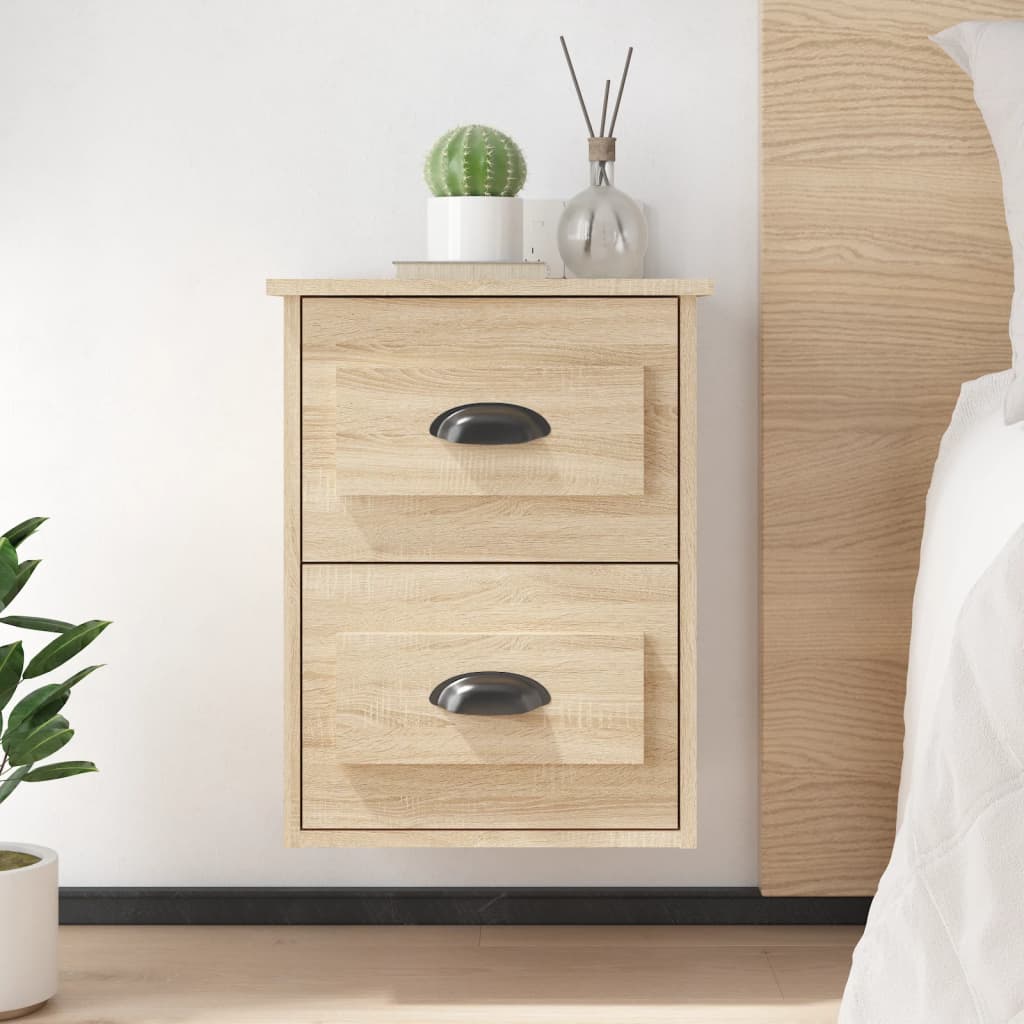 Comodino a Parete Rovere Sonoma 41,5x36x53 cm - homemem39