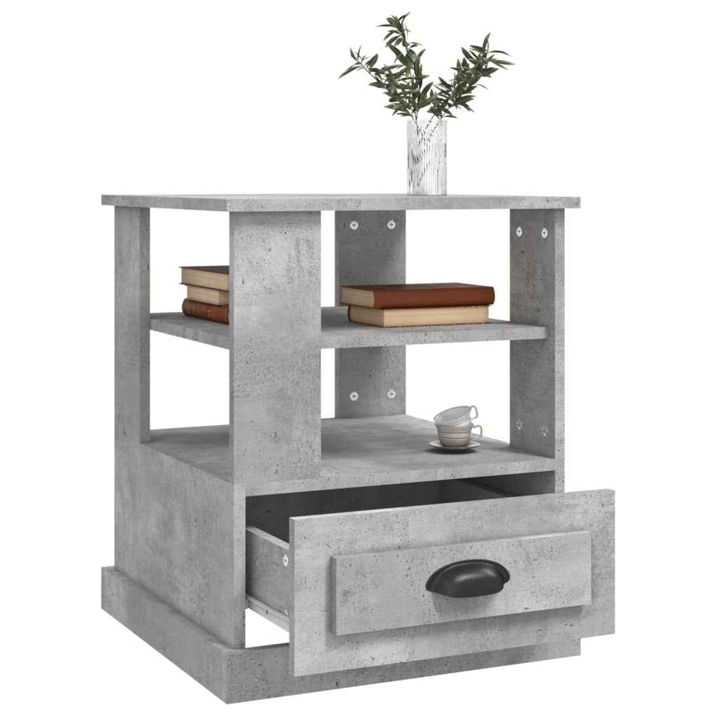 Tavolino Grigio Cemento 50x50x60 cm in Legno Multistrato - homemem39