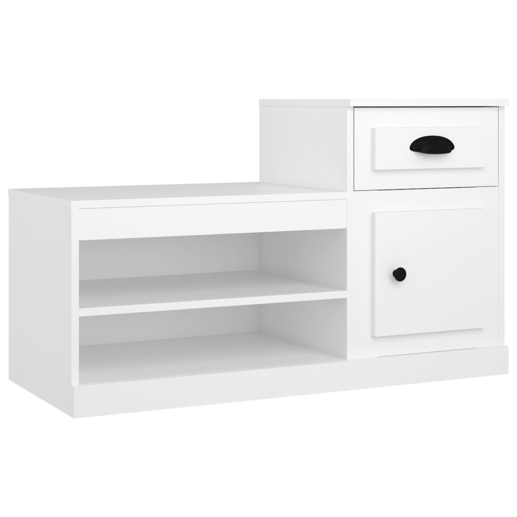 Scarpiera Bianca 100x42x60 cm in Legno Multistrato - homemem39
