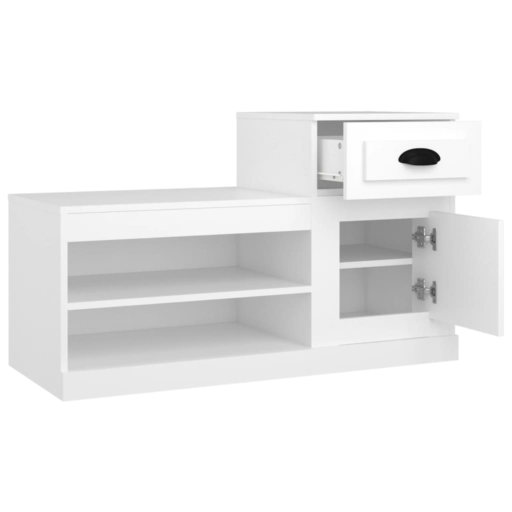 Scarpiera Bianca 100x42x60 cm in Legno Multistrato - homemem39