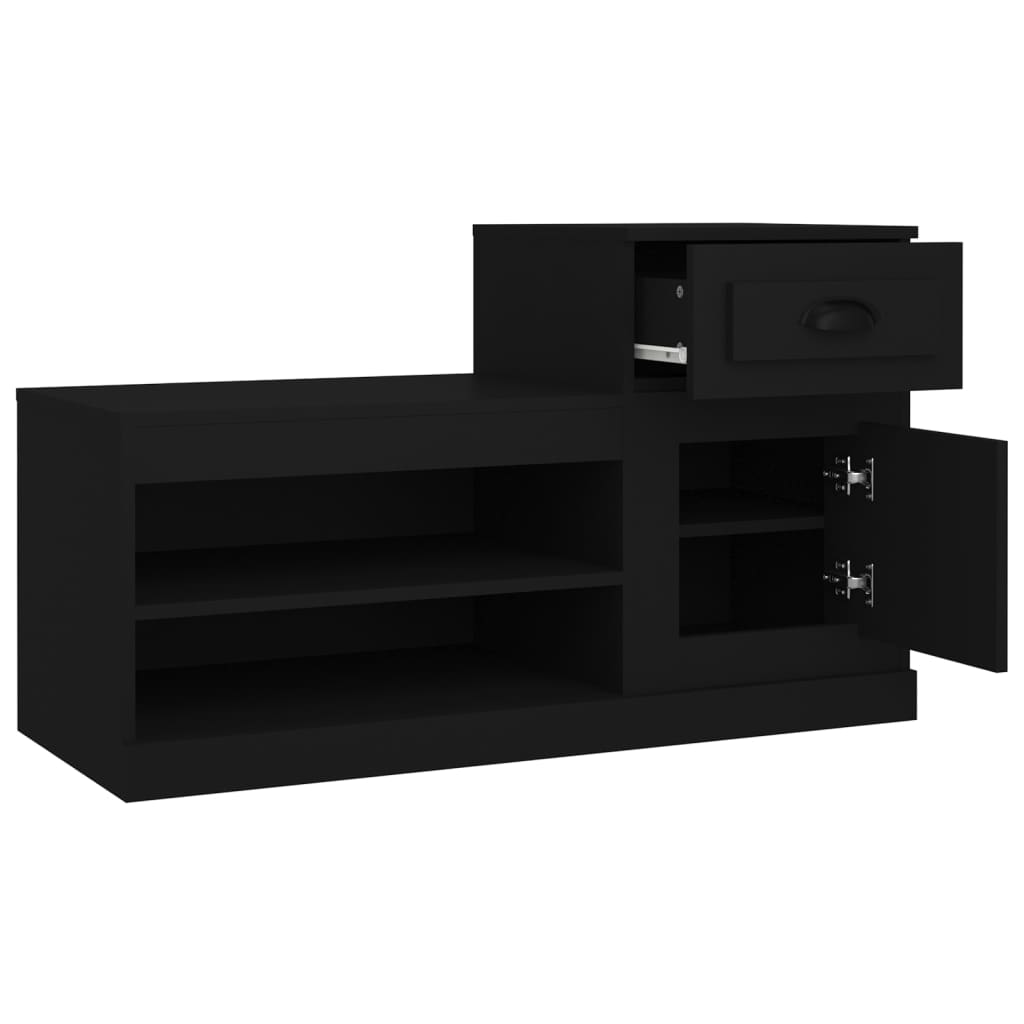 Scarpiera Nera 100x42x60 cm in Legno Multistrato - homemem39