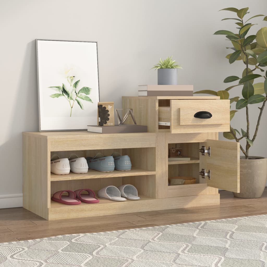 Scarpiera Rovere Sonoma 100x42x60 cm in Legno Multistrato - homemem39