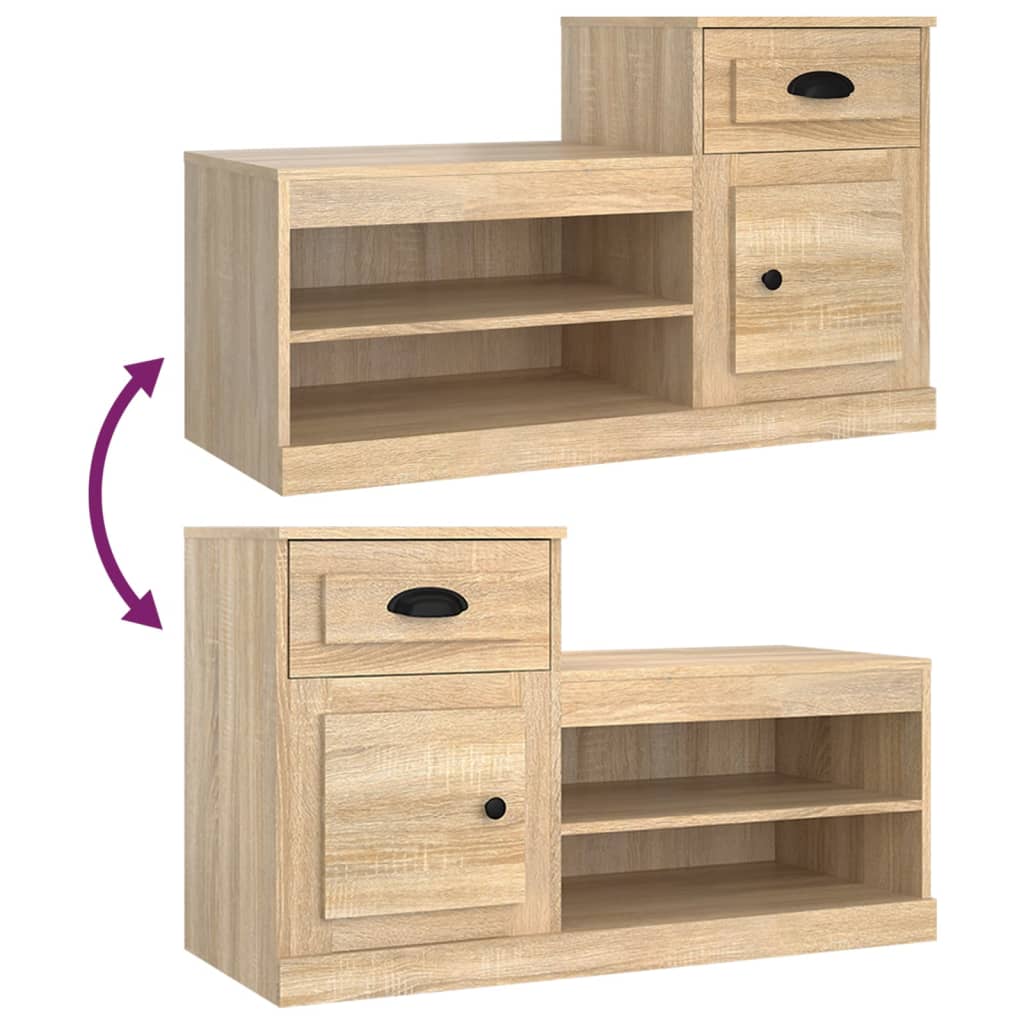 Scarpiera Rovere Sonoma 100x42x60 cm in Legno Multistrato - homemem39