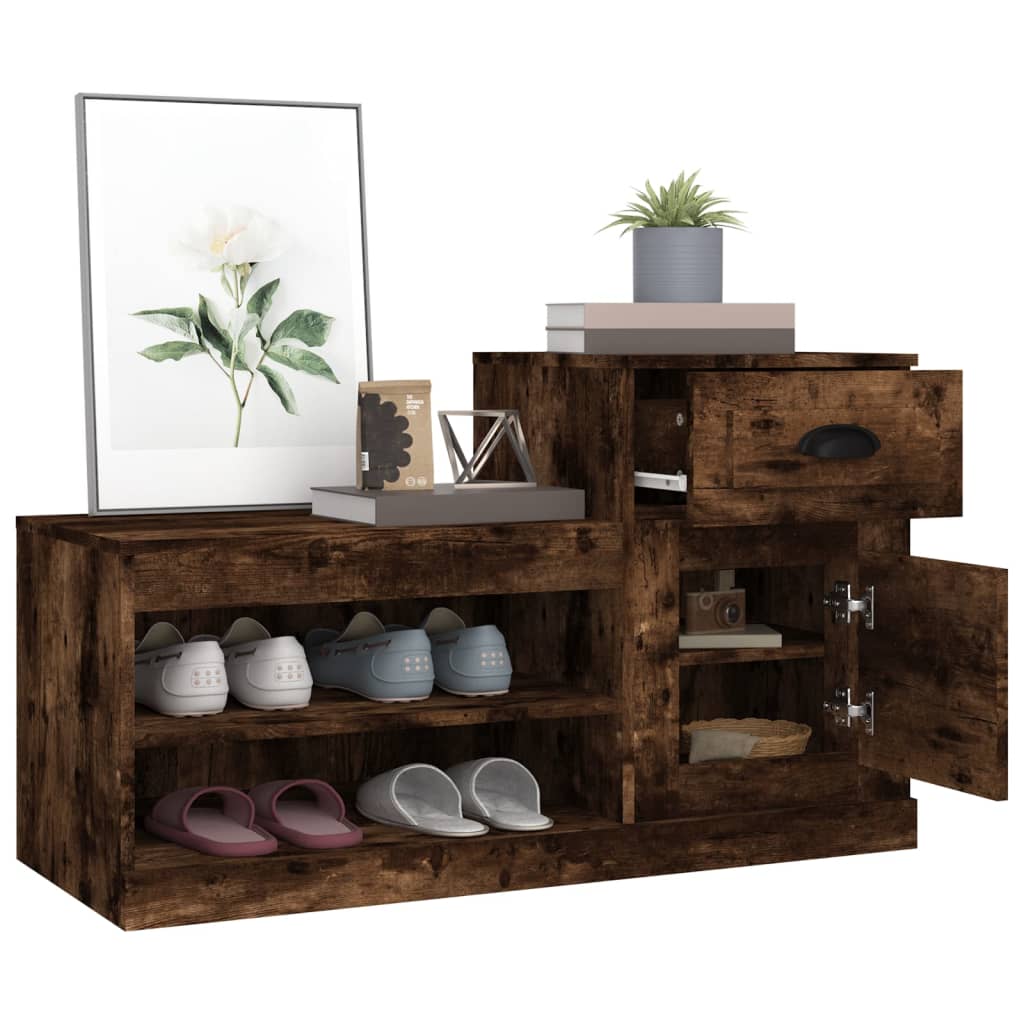 Scarpiera Rovere Fumo 100x42x60 cm in Legno Multistrato - homemem39