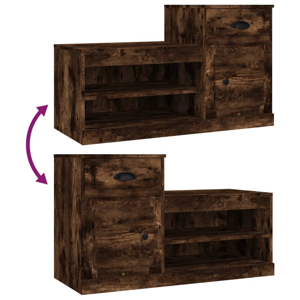 Scarpiera Rovere Fumo 100x42x60 cm in Legno Multistrato - homemem39