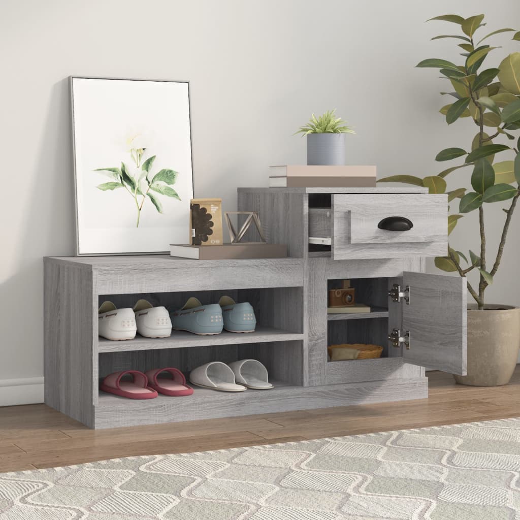 Scarpiera Grigio Sonoma 100x42x60 cm in Legno Multistrato - homemem39
