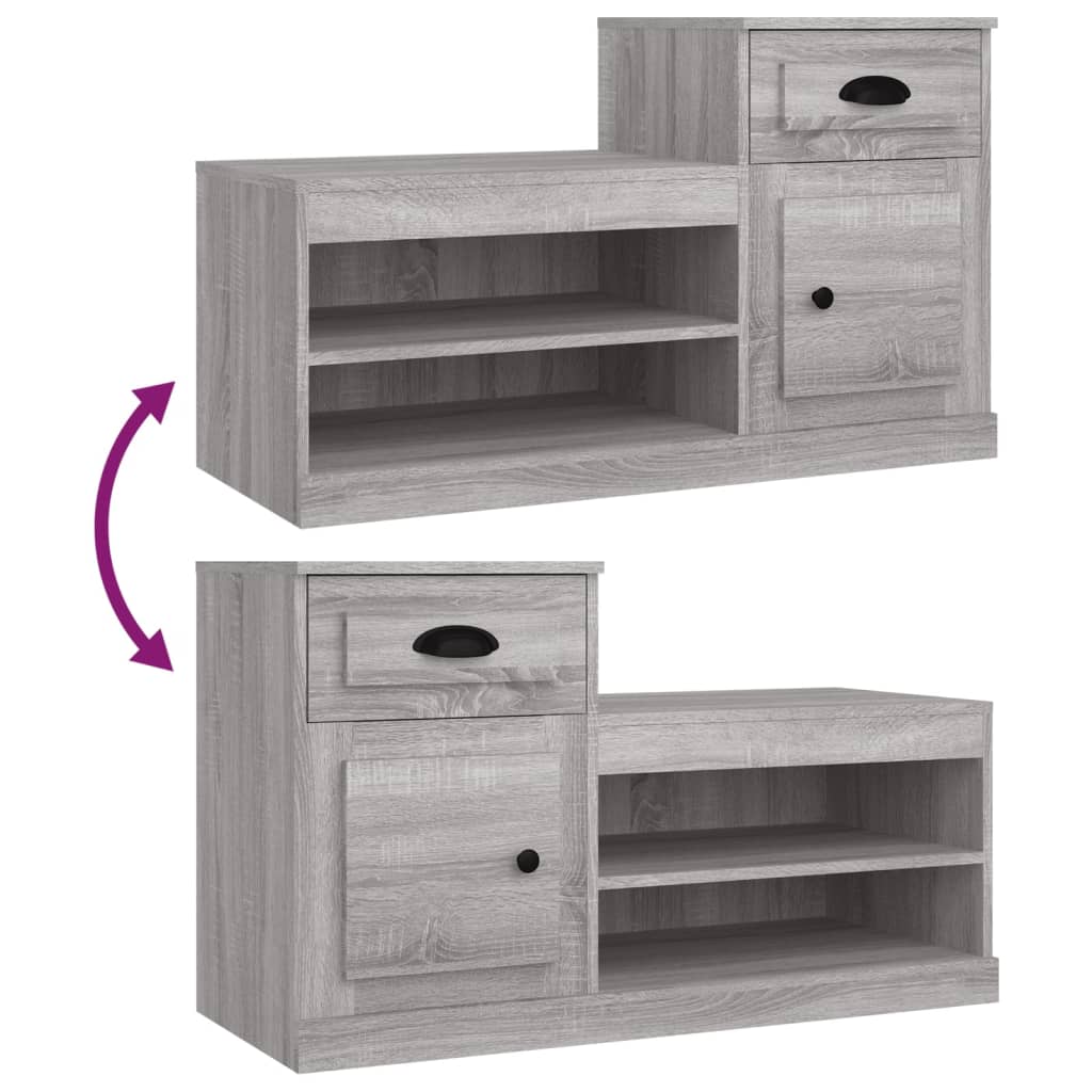Scarpiera Grigio Sonoma 100x42x60 cm in Legno Multistrato - homemem39