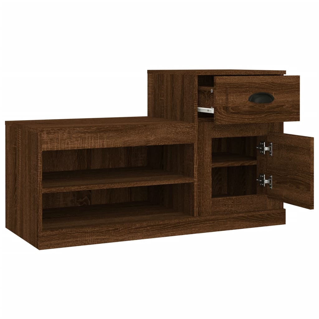 Scarpiera Rovere Marrone 100x42x60 cm in Legno Multistrato - homemem39