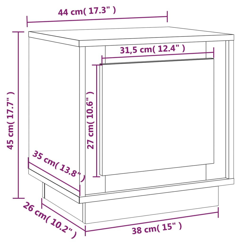 Comodini 2 pz Neri 44x35x45 cm in Legno Multistrato - homemem39
