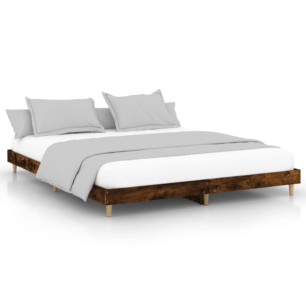 Giroletto senza Materasso Rovere Fumo 200x200 cm in Truciolato - homemem39